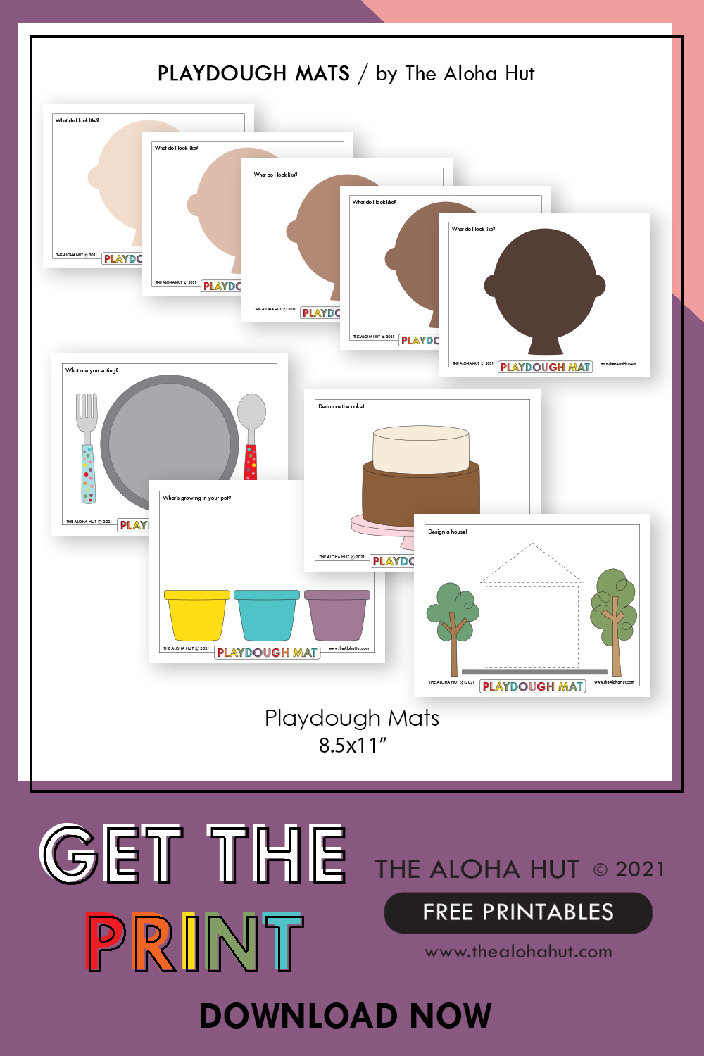 Free Printable PLAYDOUGH MATS 9 by the Aloha Hut