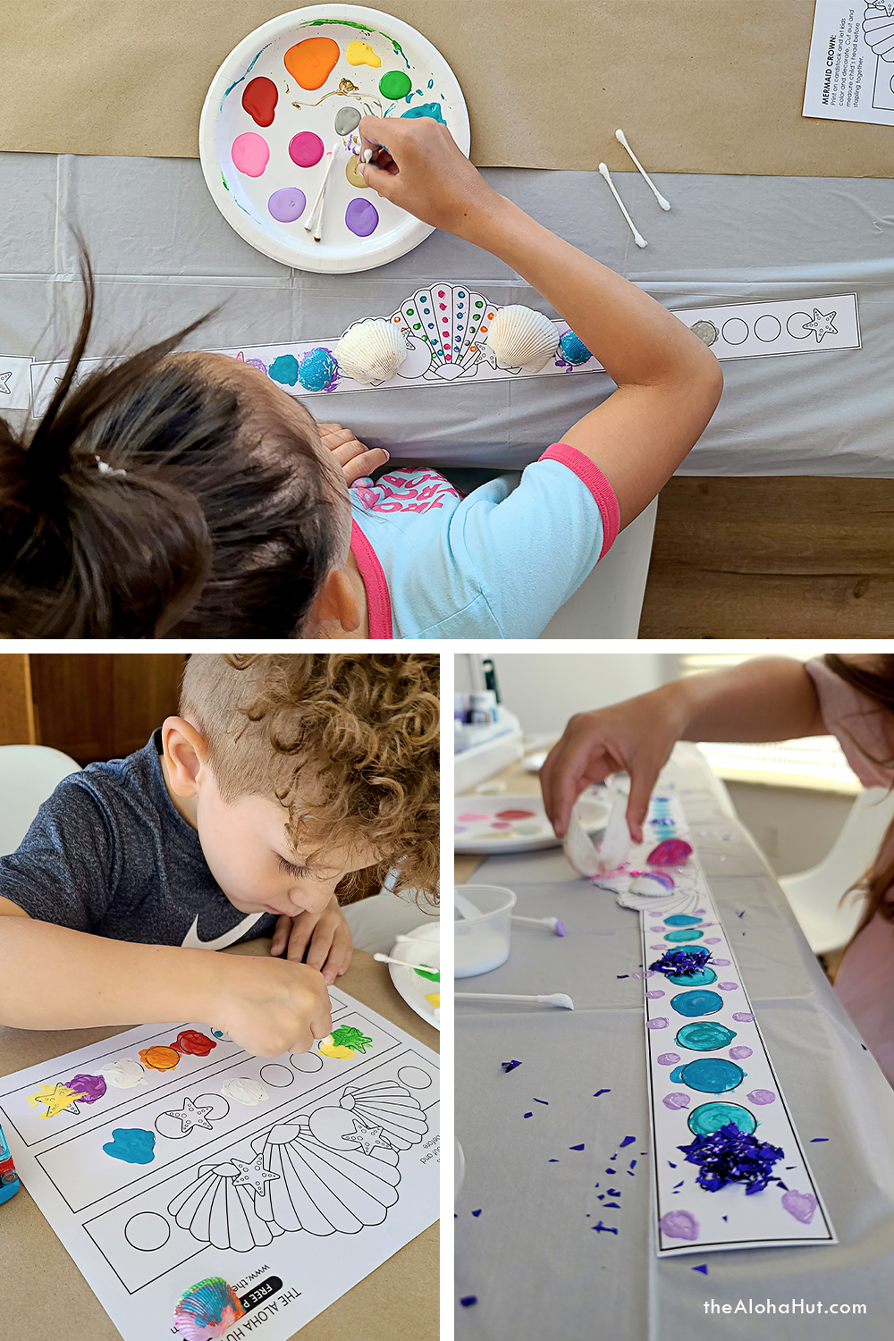 Mermaid Crowns free printable activity by the Aloha Hut