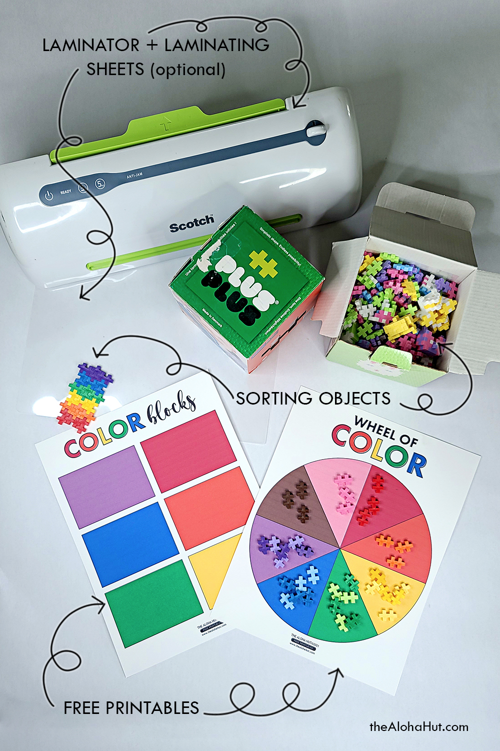 color sorting activity by the Aloha Hut