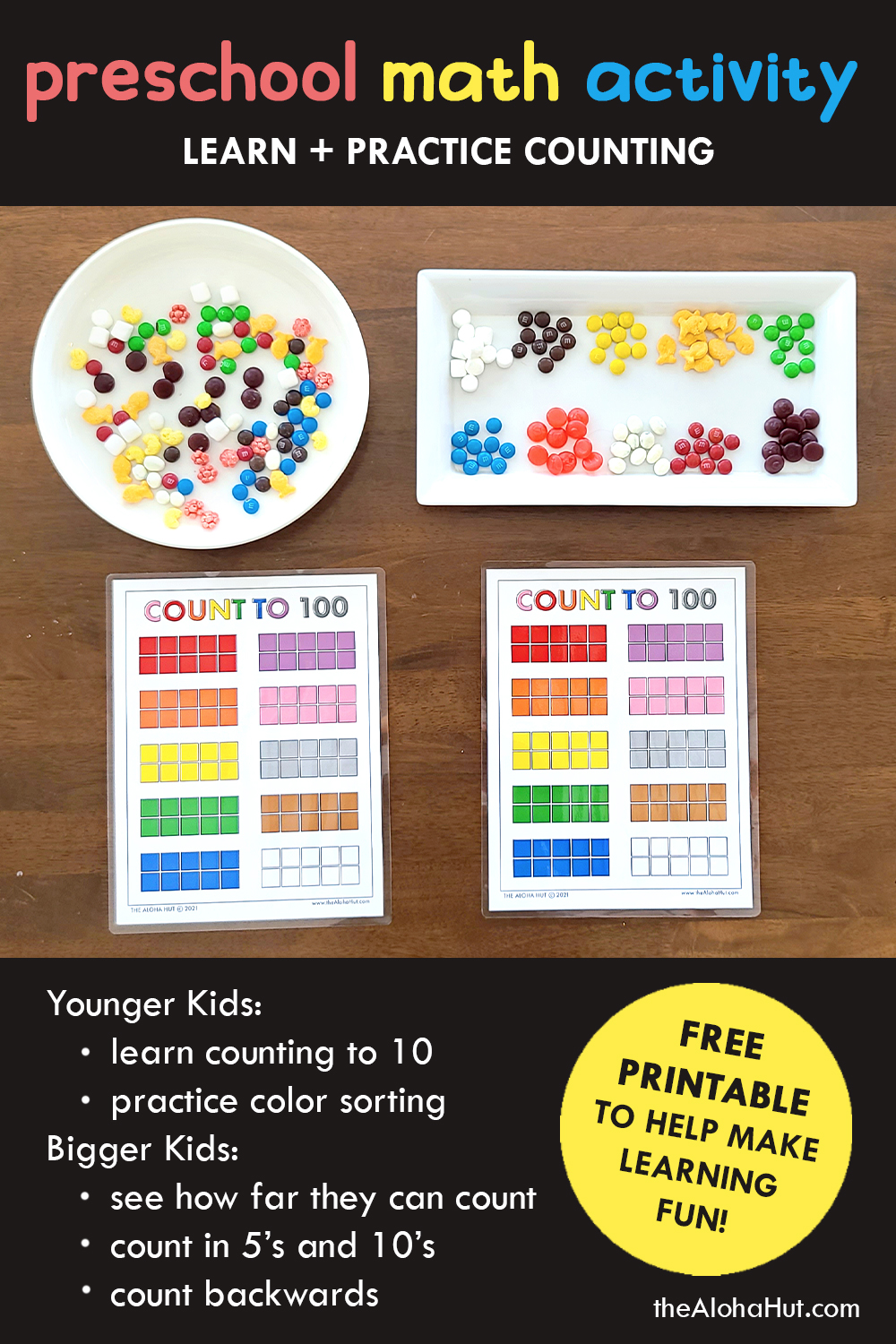 count to 100 preschool math activity