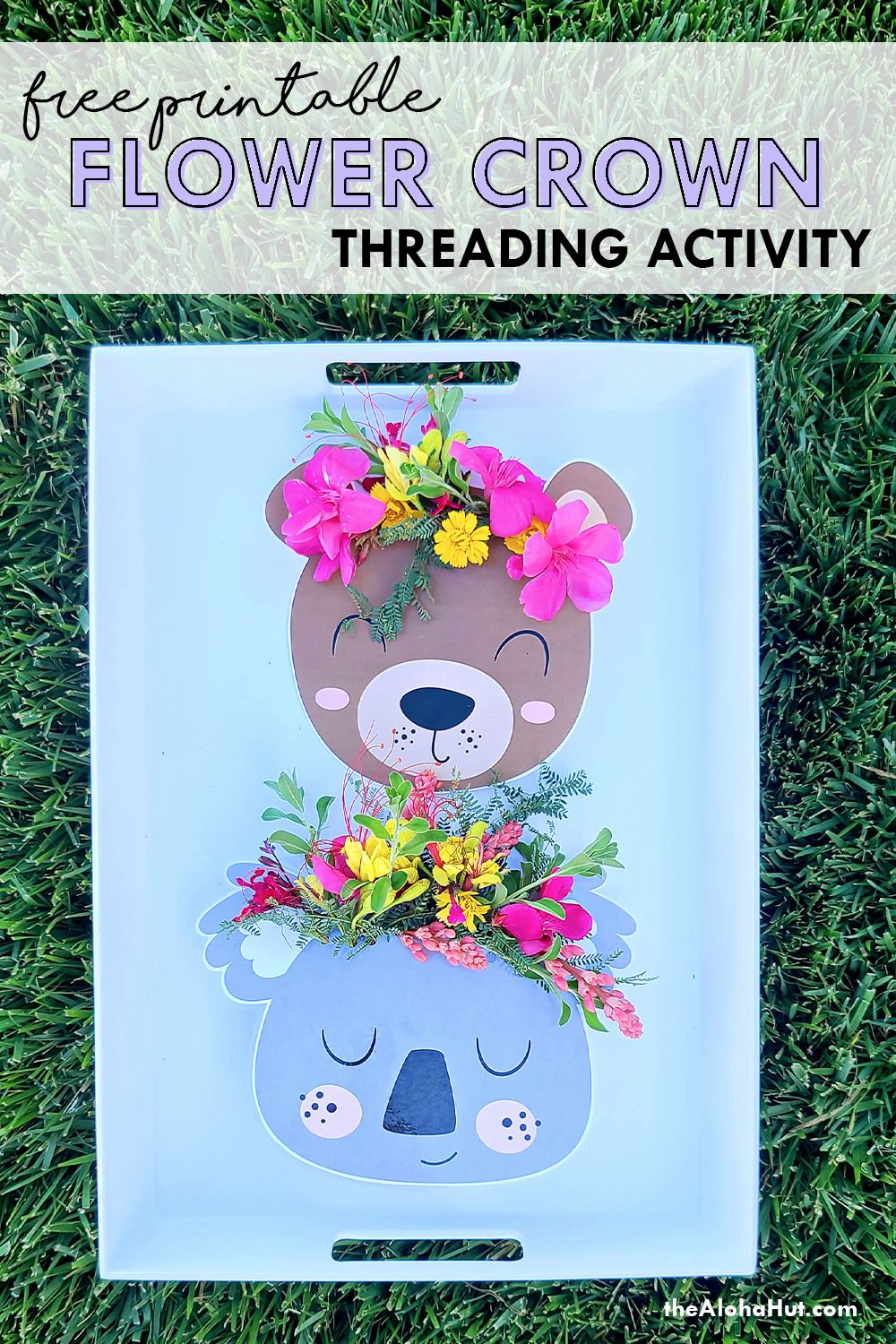 flower crown threading activity by the Aloha Hut