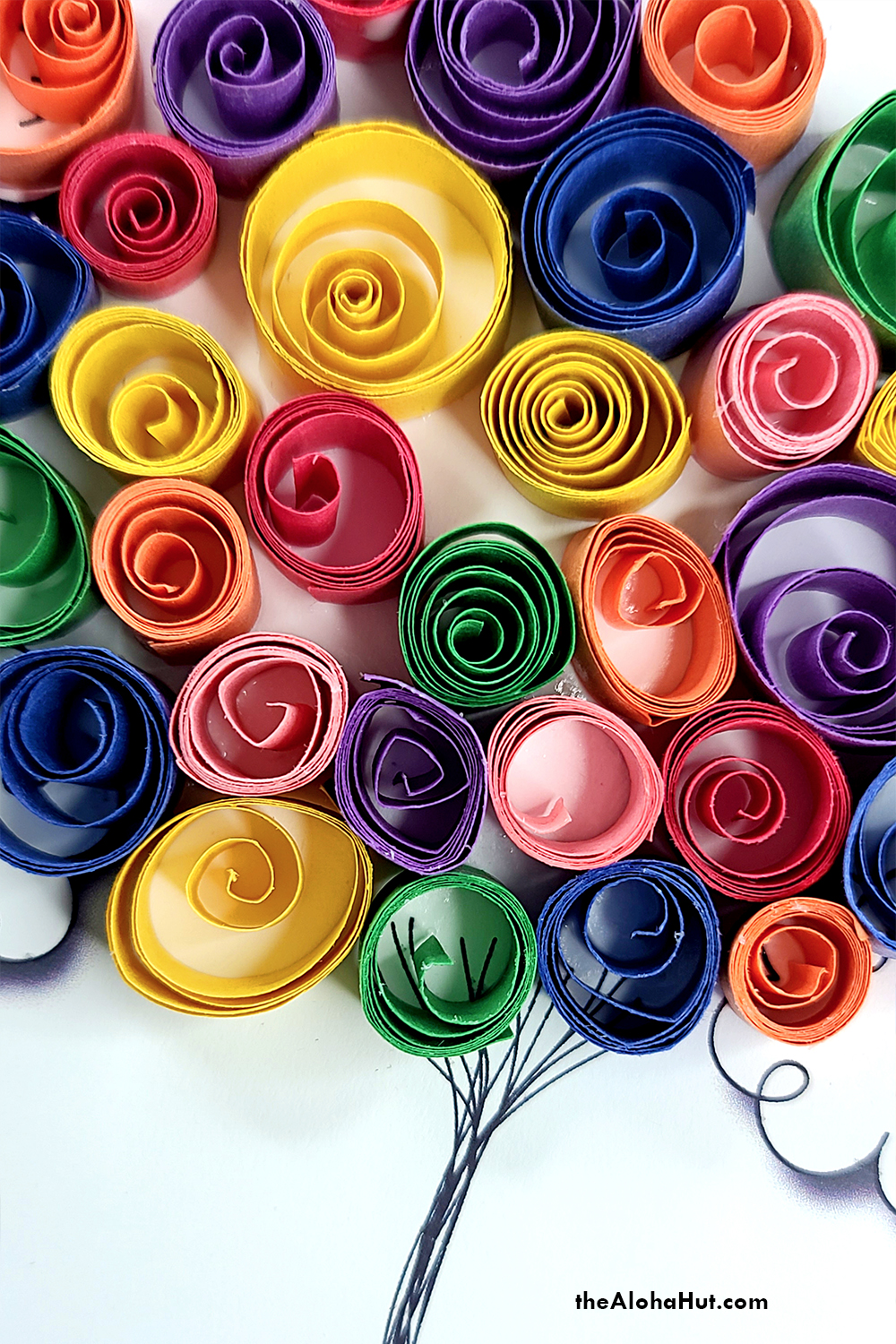mother's day cards quilling activity by the Aloha Hut