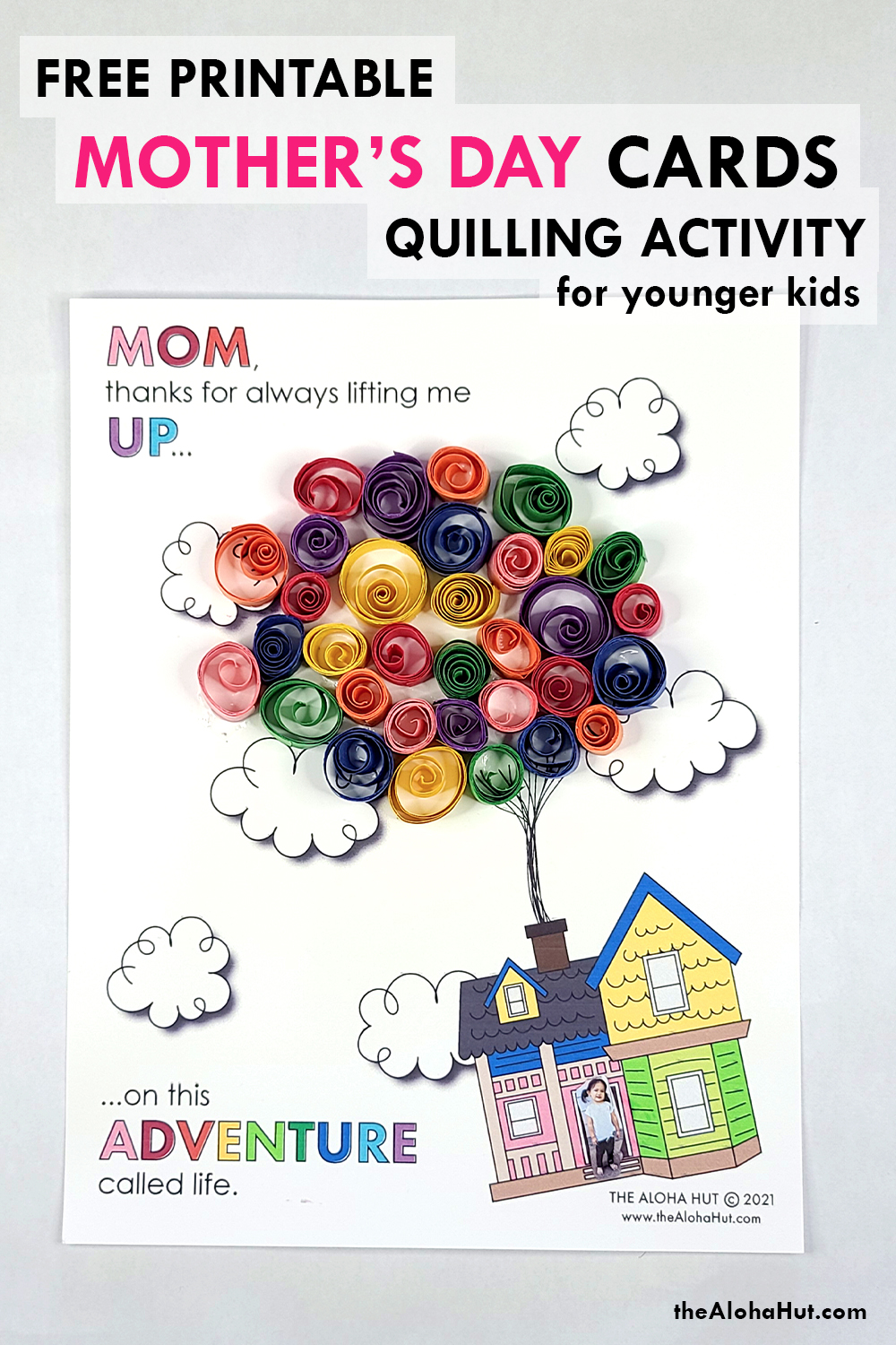 mother's day cards quilling activity by the Aloha Hut