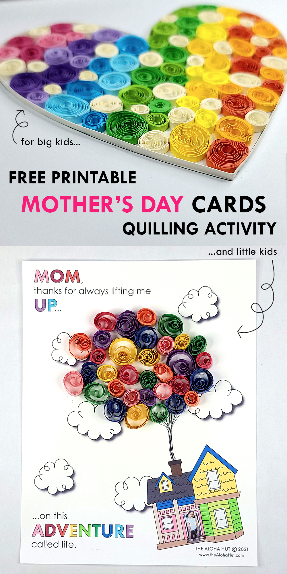 mother's day cards quilling activity by the Aloha Hut