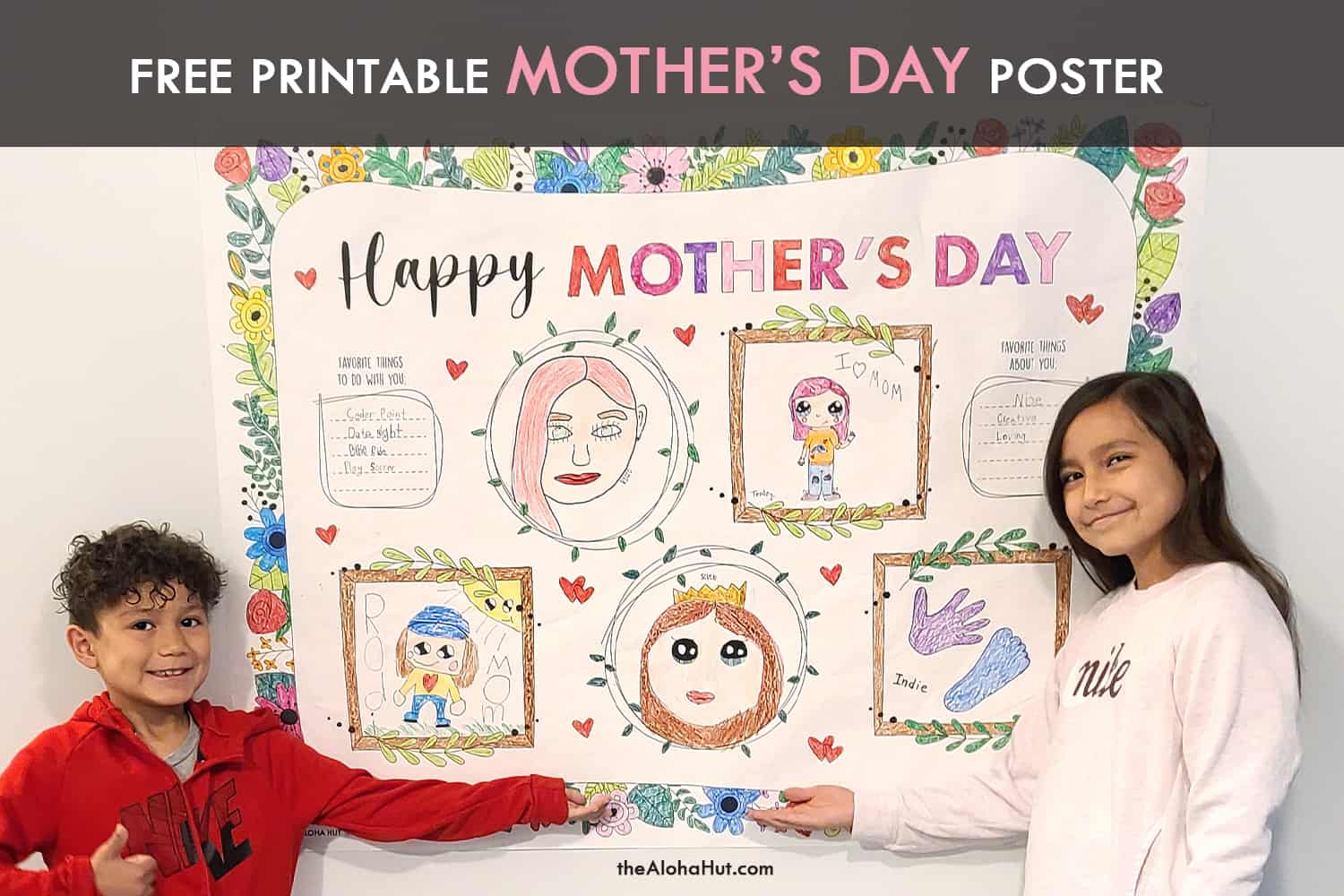 mother's day poster free printable by the Aloha Hut