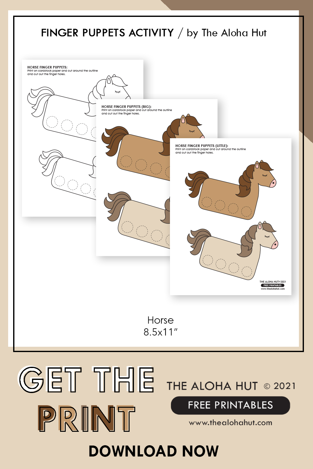 unicorn + horse finger puppets
