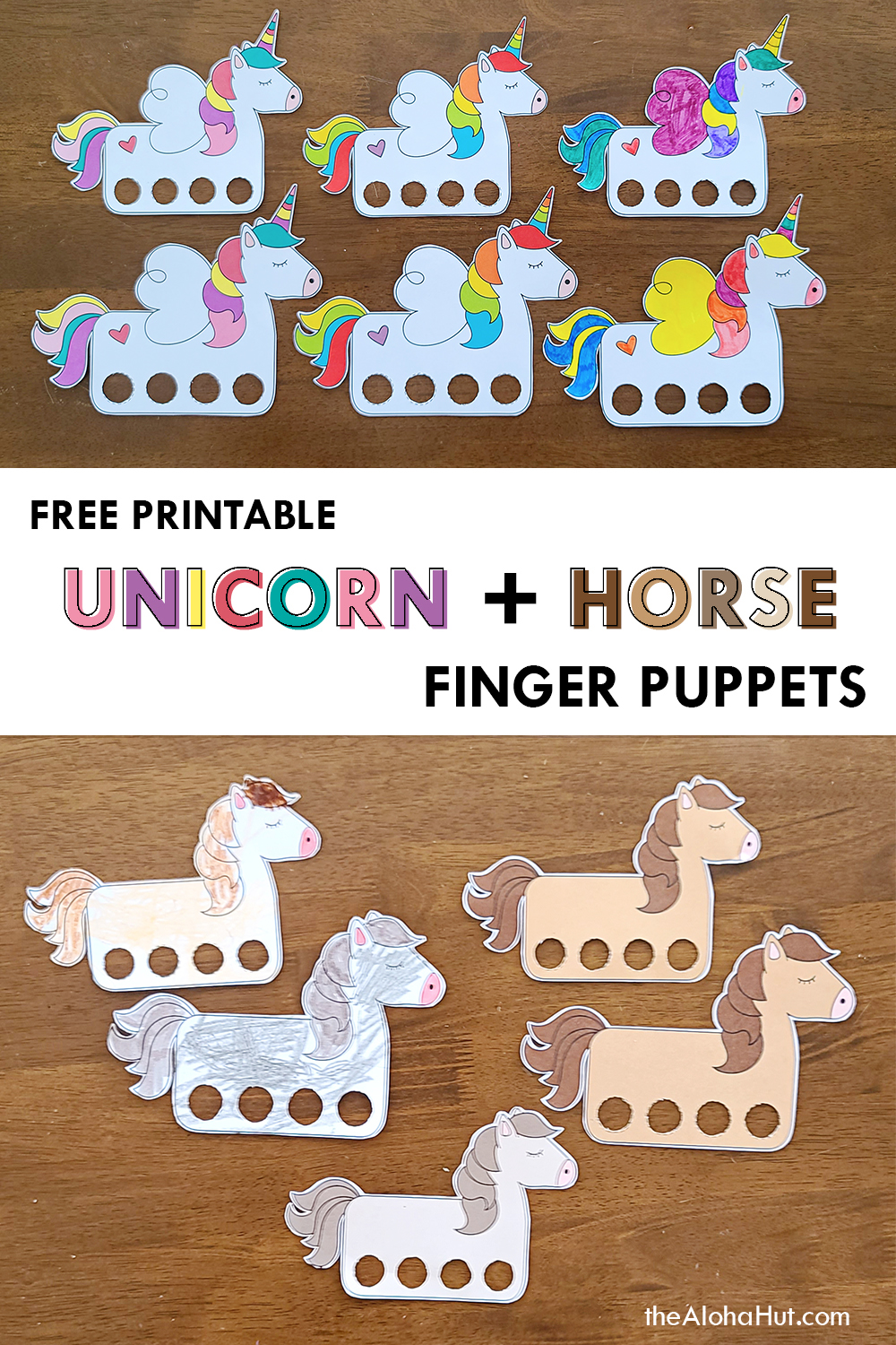 simple unicorn horse finger puppets for kids the aloha hut