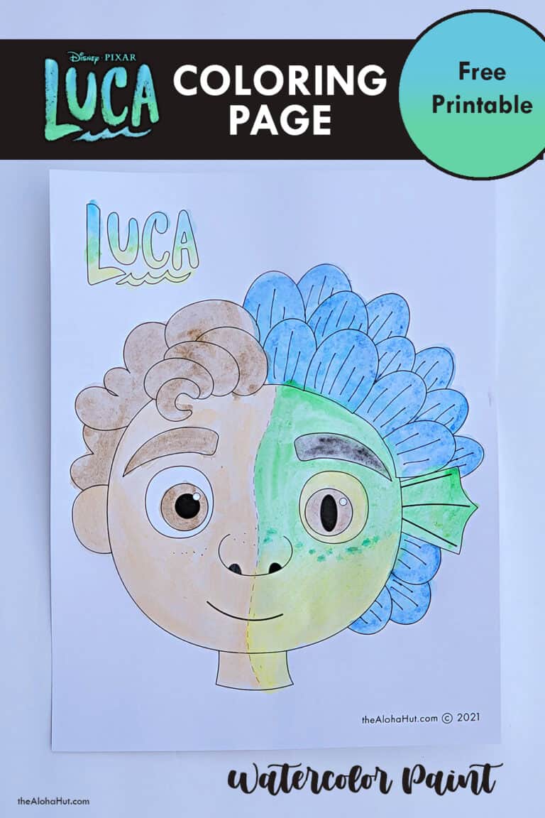 Disney Pixar LUCA Coloring Page - Using 6 Different Art Mediums - The