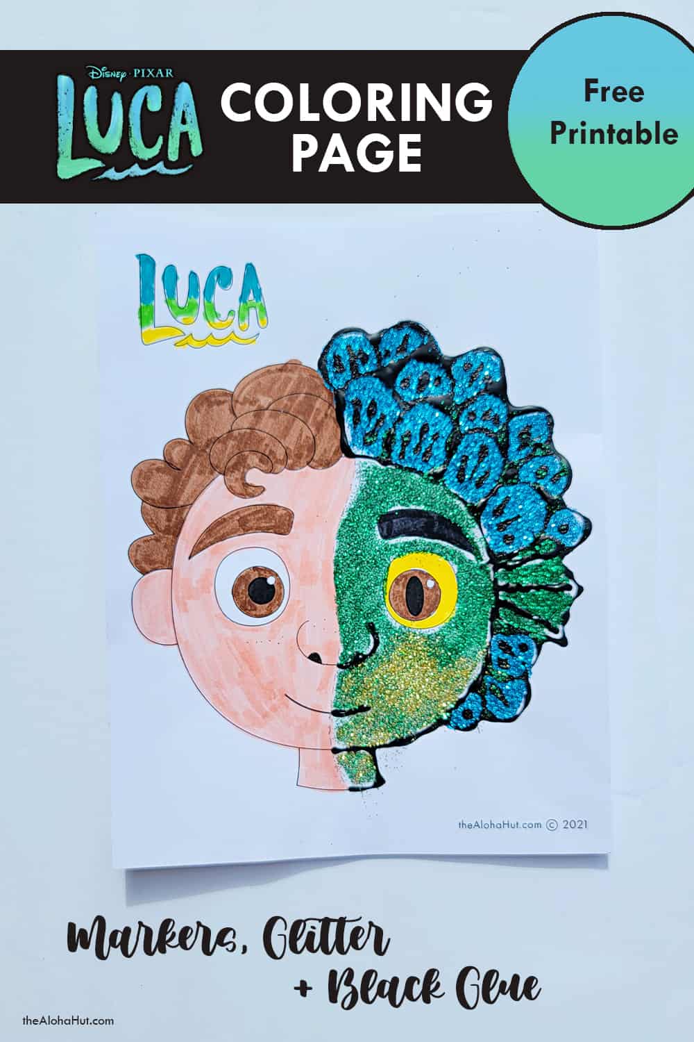 Disney Pixar LUCA coloring page by the Aloha Hut