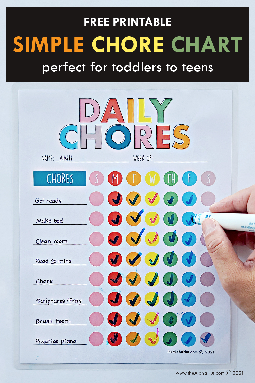 free chore chart