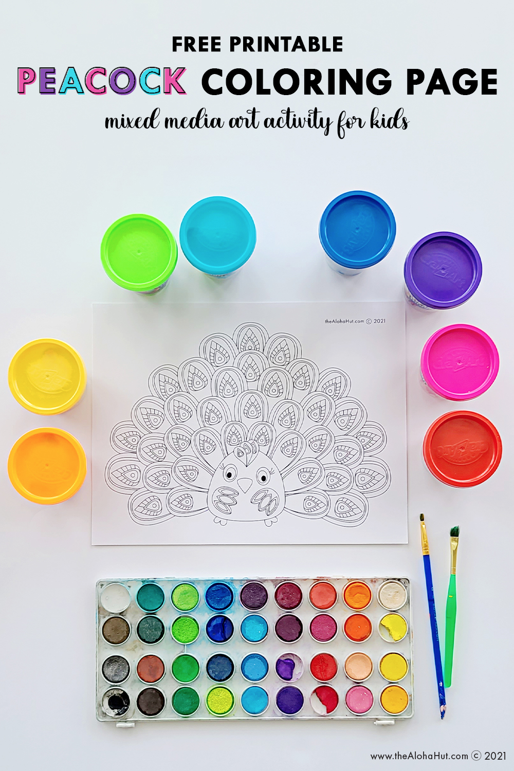 free printable peacock coloring page