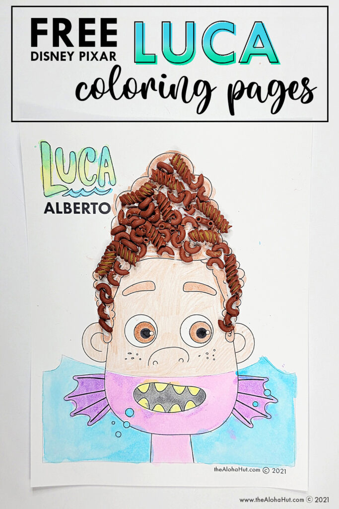 FREE Disney Pixar LUCA Coloring Pages - Alberto & Giulia - The Aloha Hut