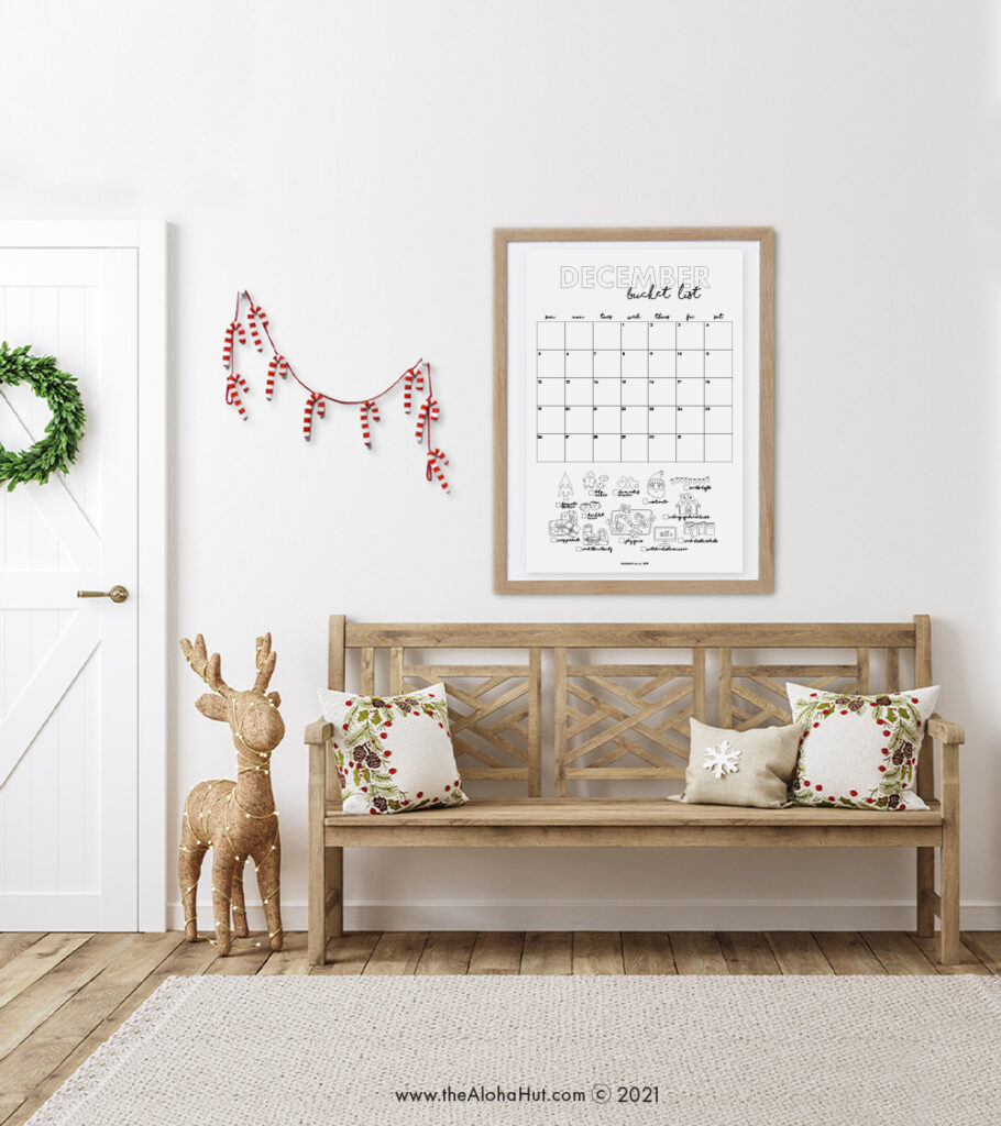 December calendar bucketlist