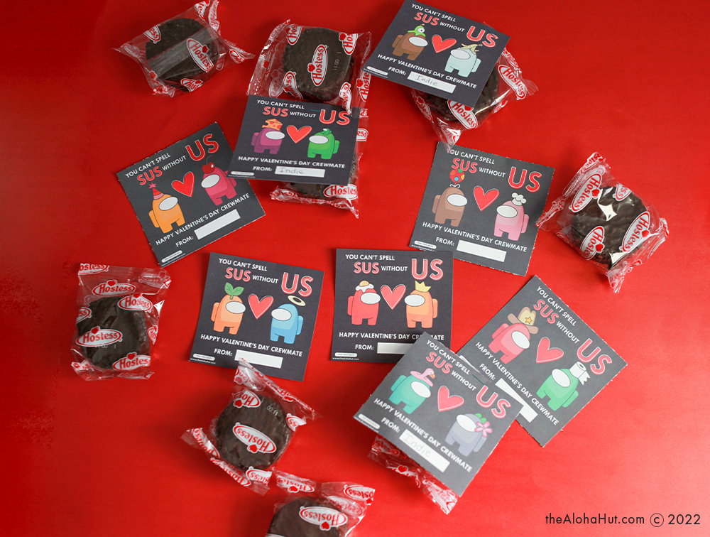 Epic AMONG US Valentine's Day Cards - Free Printable - The Aloha Hut