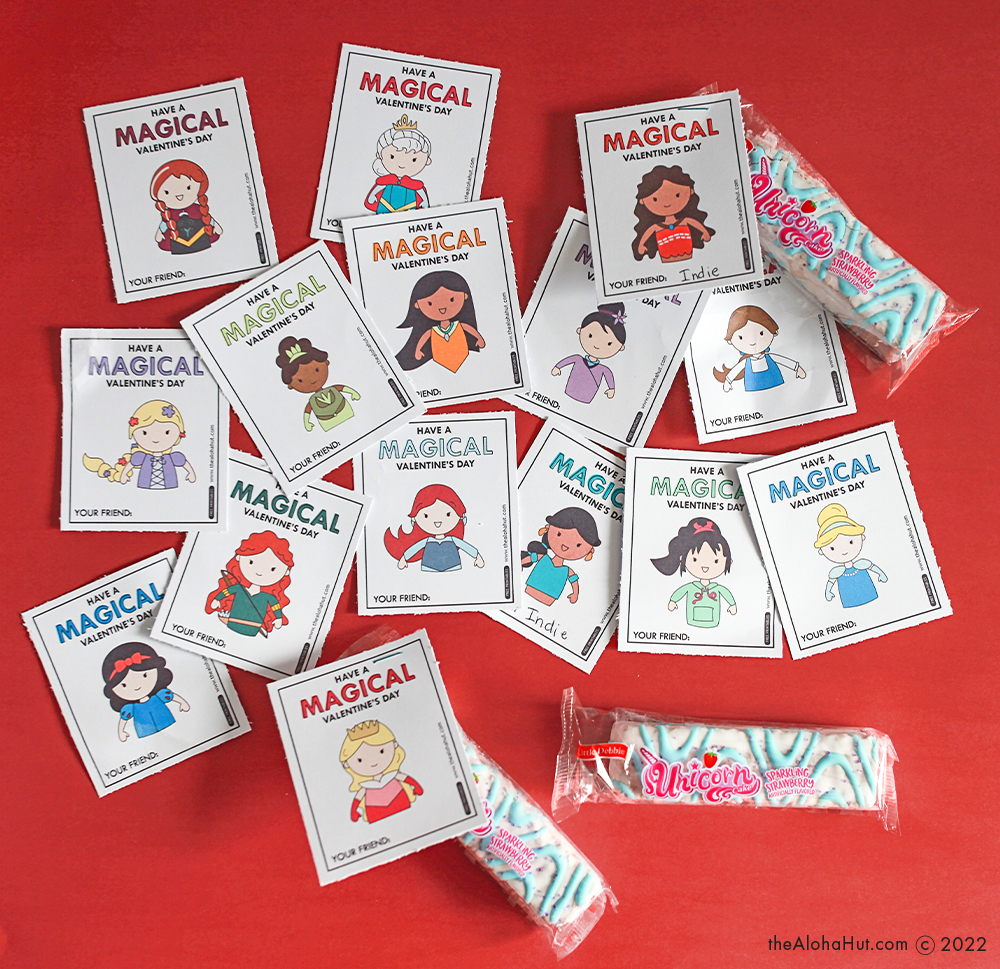 MAGICAL DISNEY PRINCESS Valentine's Day Cards - Free Printable - The Aloha  Hut