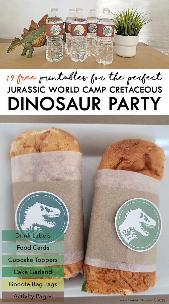 Dinosaur Jurassic World Camp Cretaceous Free Party Printables