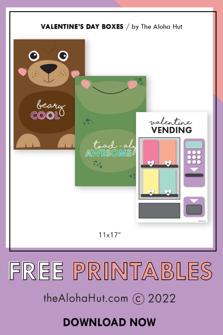 3 Easy Valentine’s Day Box Ideas + Free Printables - The Aloha Hut