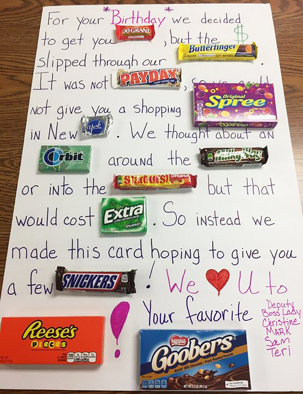 Birthday Candy Gram