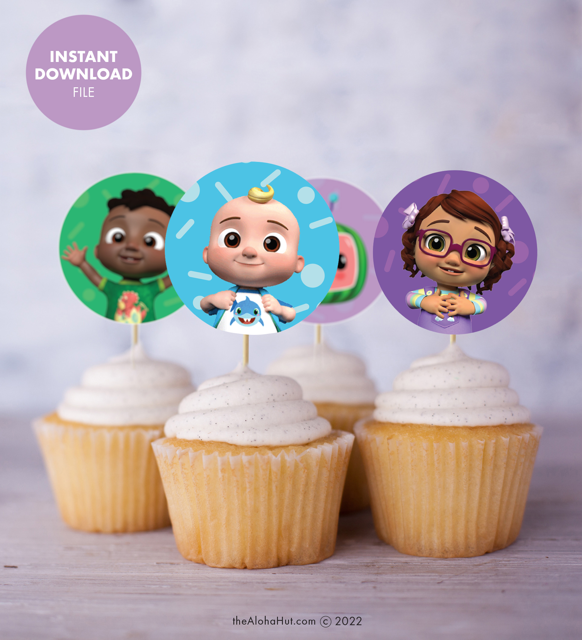 Cocomelon Birthday Party Cupcake Toppers