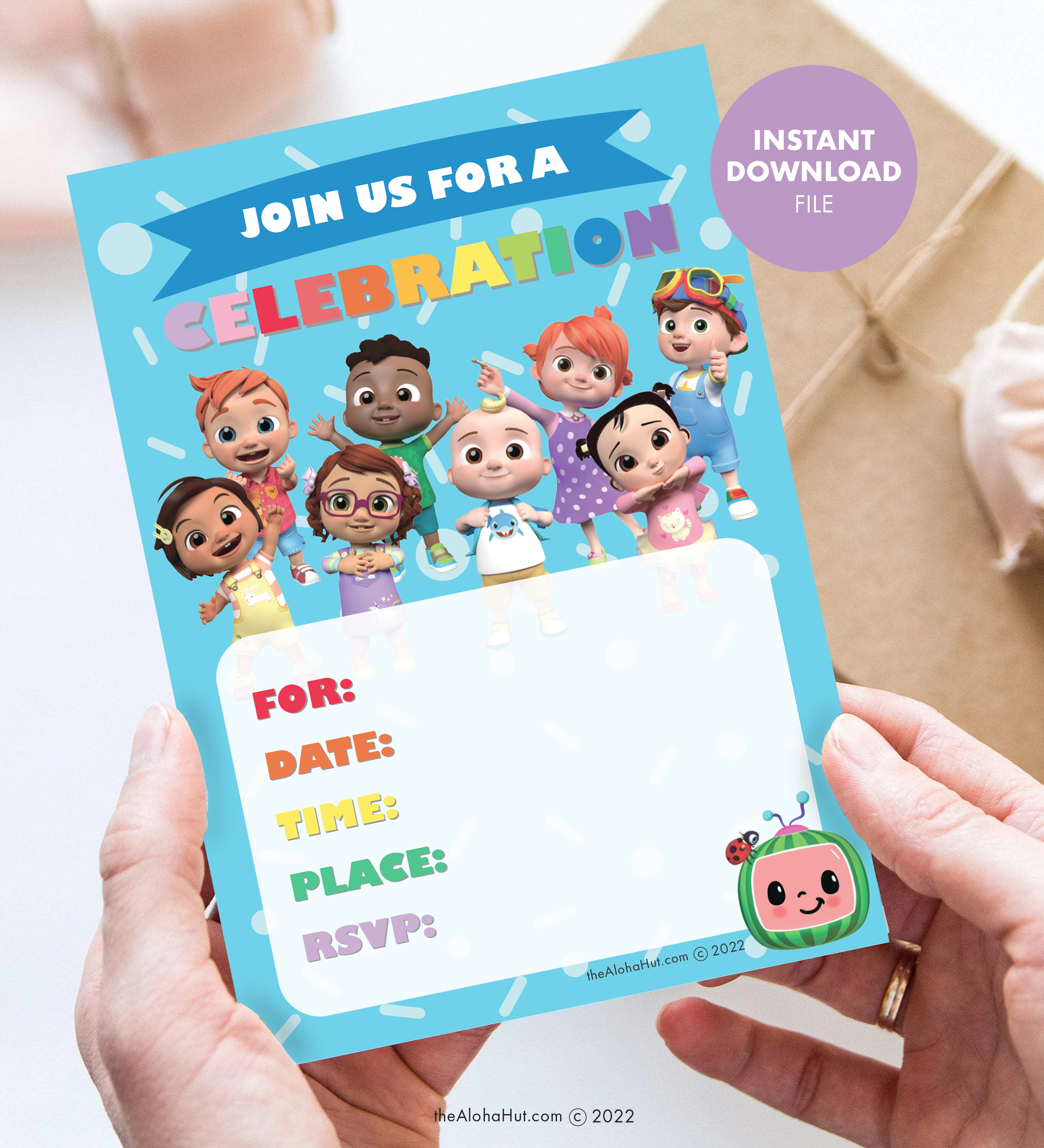 Cocomelon Birthday Party Invitations