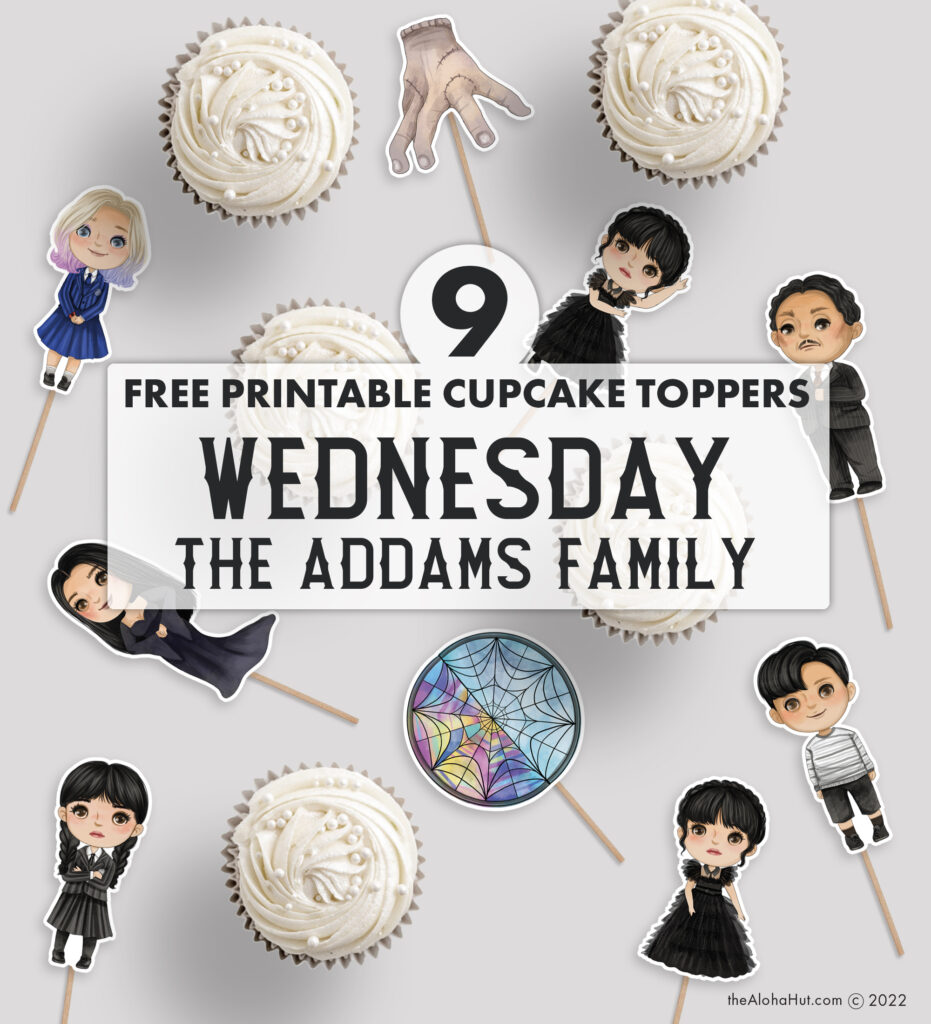 Wednesday Addams Family Cupcake Toppers