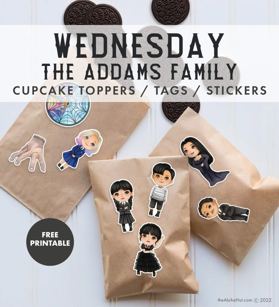 Wednesday Addams Family Cupcake Toppers