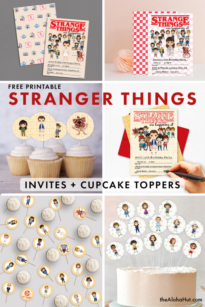 Stranger Things Invites & Cupcake Toppers