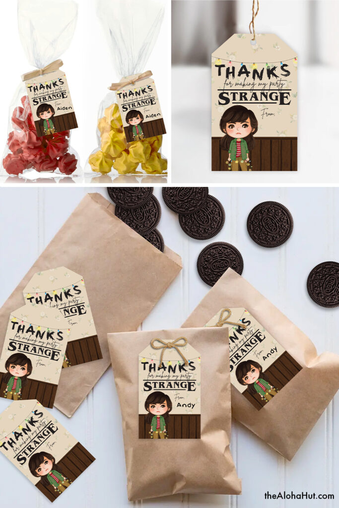 Stranger Things Party Favor Tags