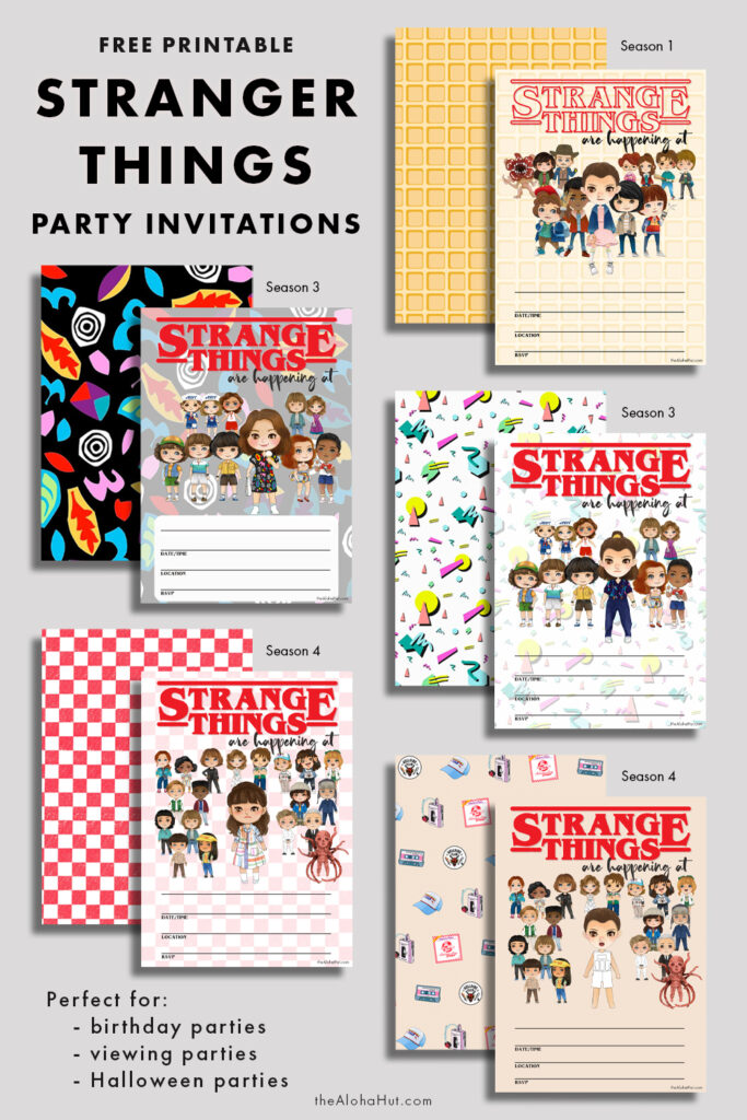 Stranger Things Party Invitations