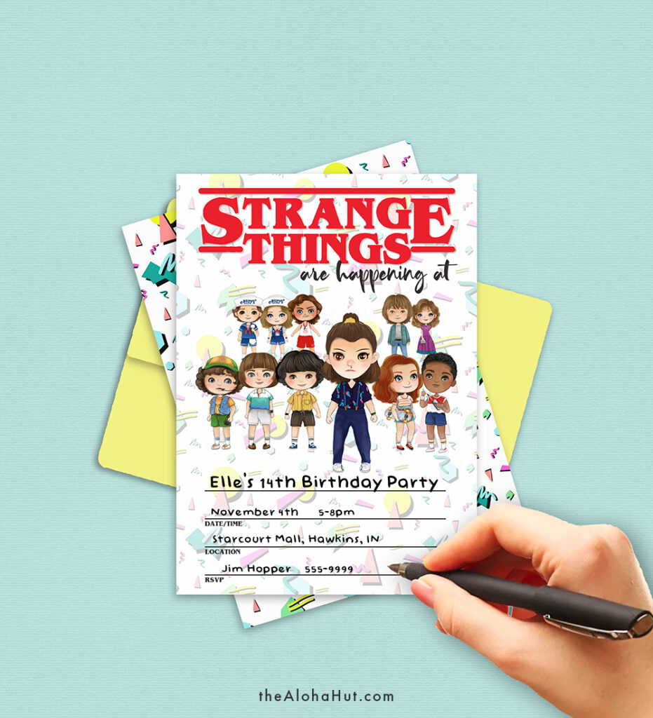Stranger Things Season 3 invitation-80s print