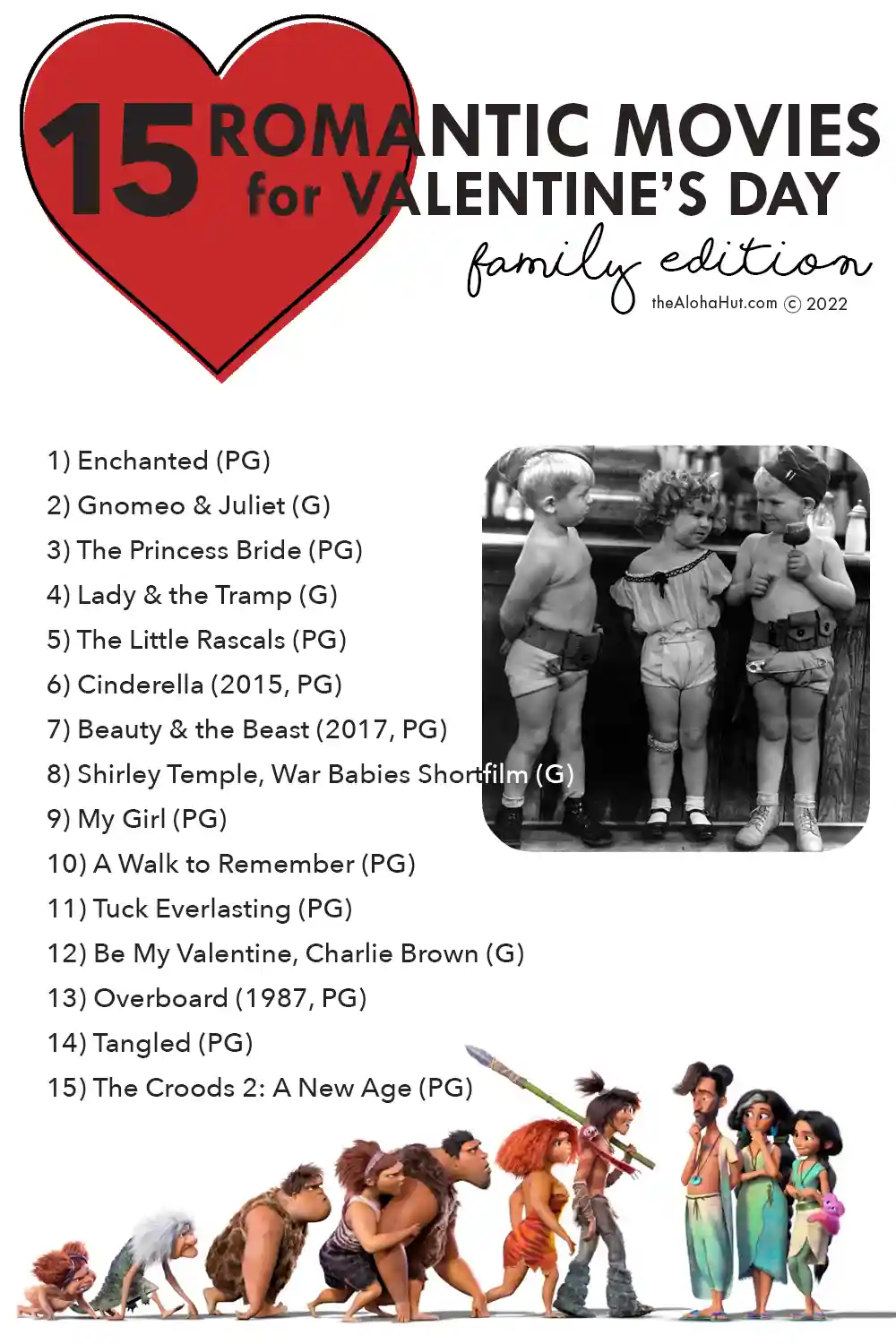 Valentine's Day movie list. The best Valentine's Day movie for families. Our top  15 family Valentine movies that are romantic, but still appropiate movies for the family to watch at a family movie night. Add this tradition to your family Valentine's Day traditions.