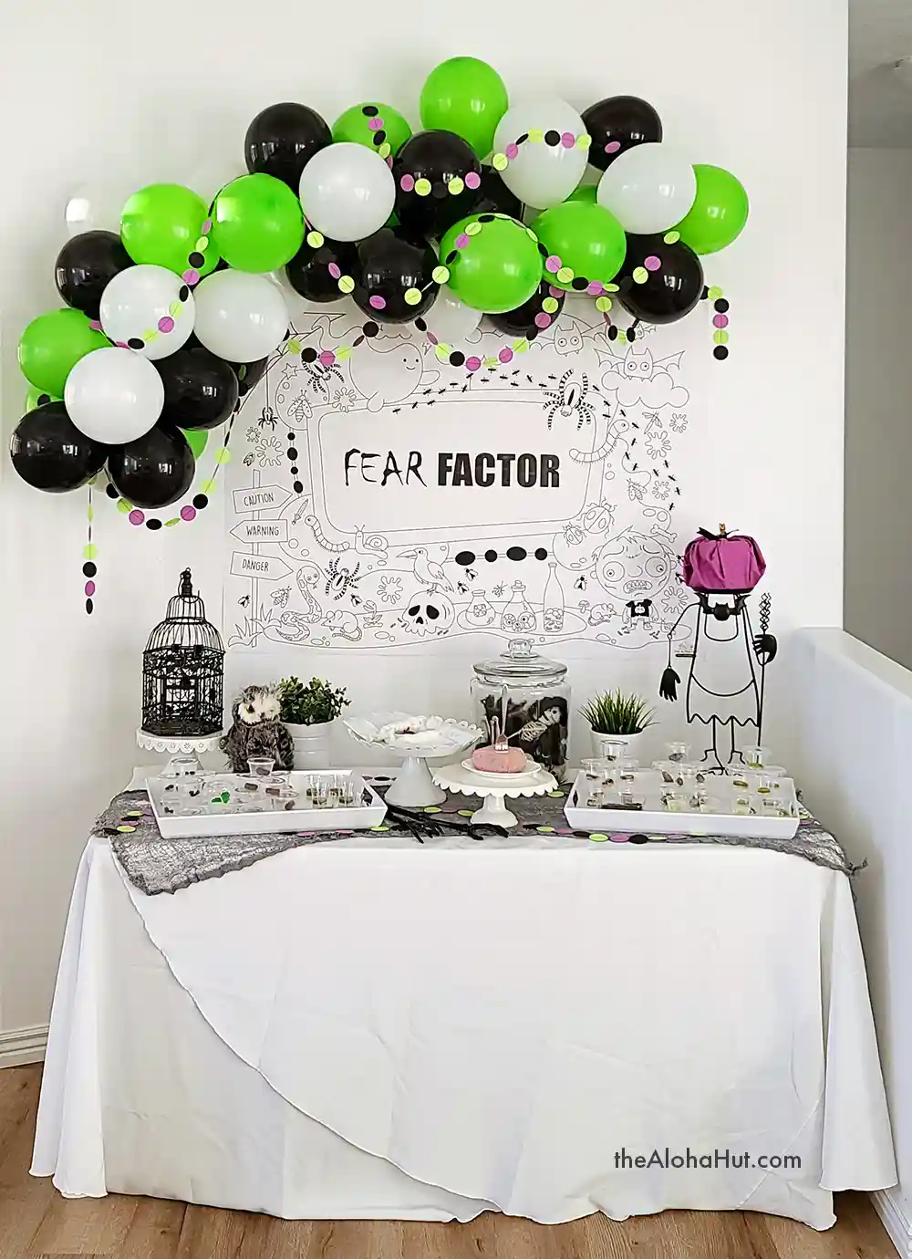 Fear Factor Party Ideas - giant coloring backdrop