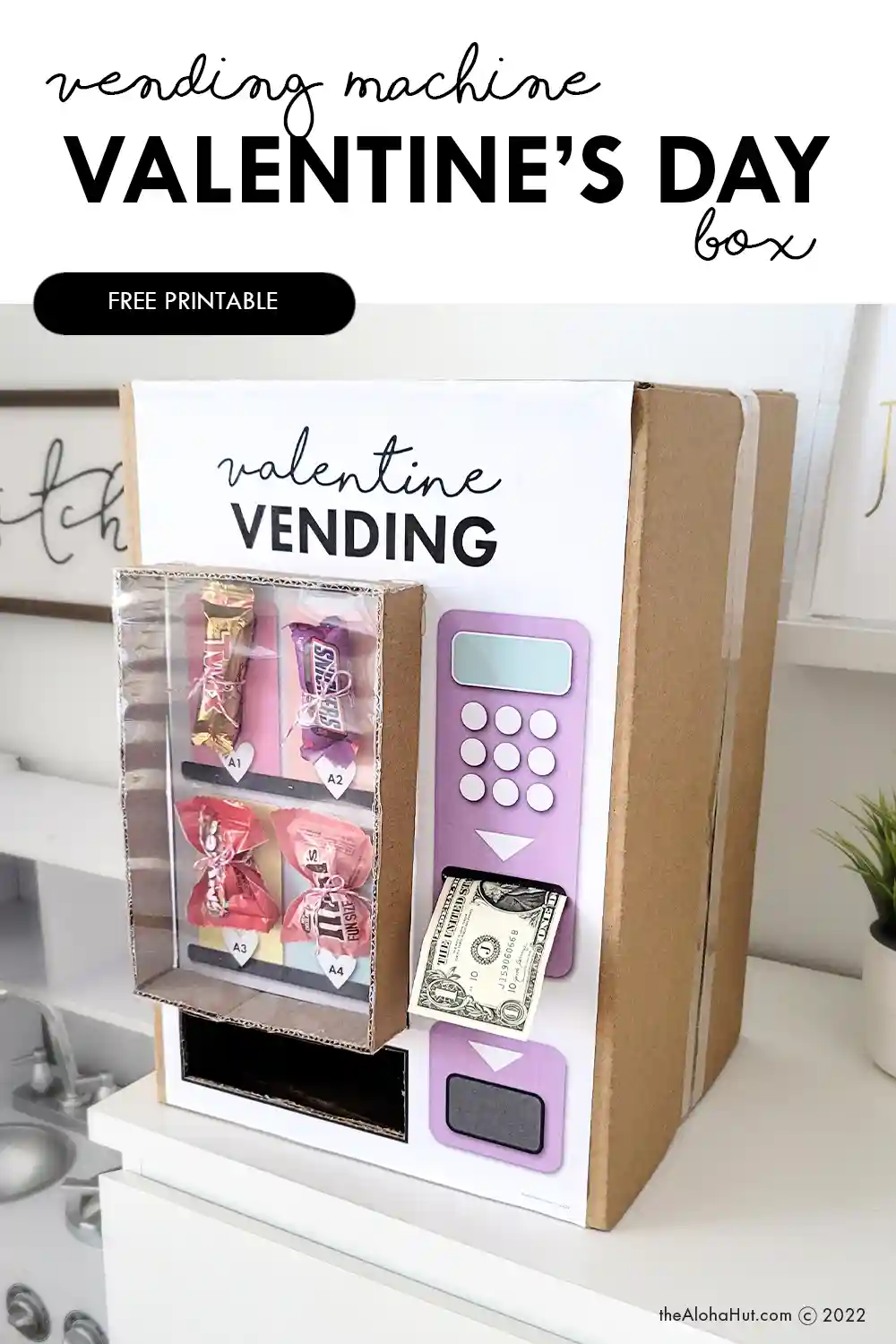 Easy Valentine's Day Box Ideas - free printable - Vending Machine, Frog, Bear