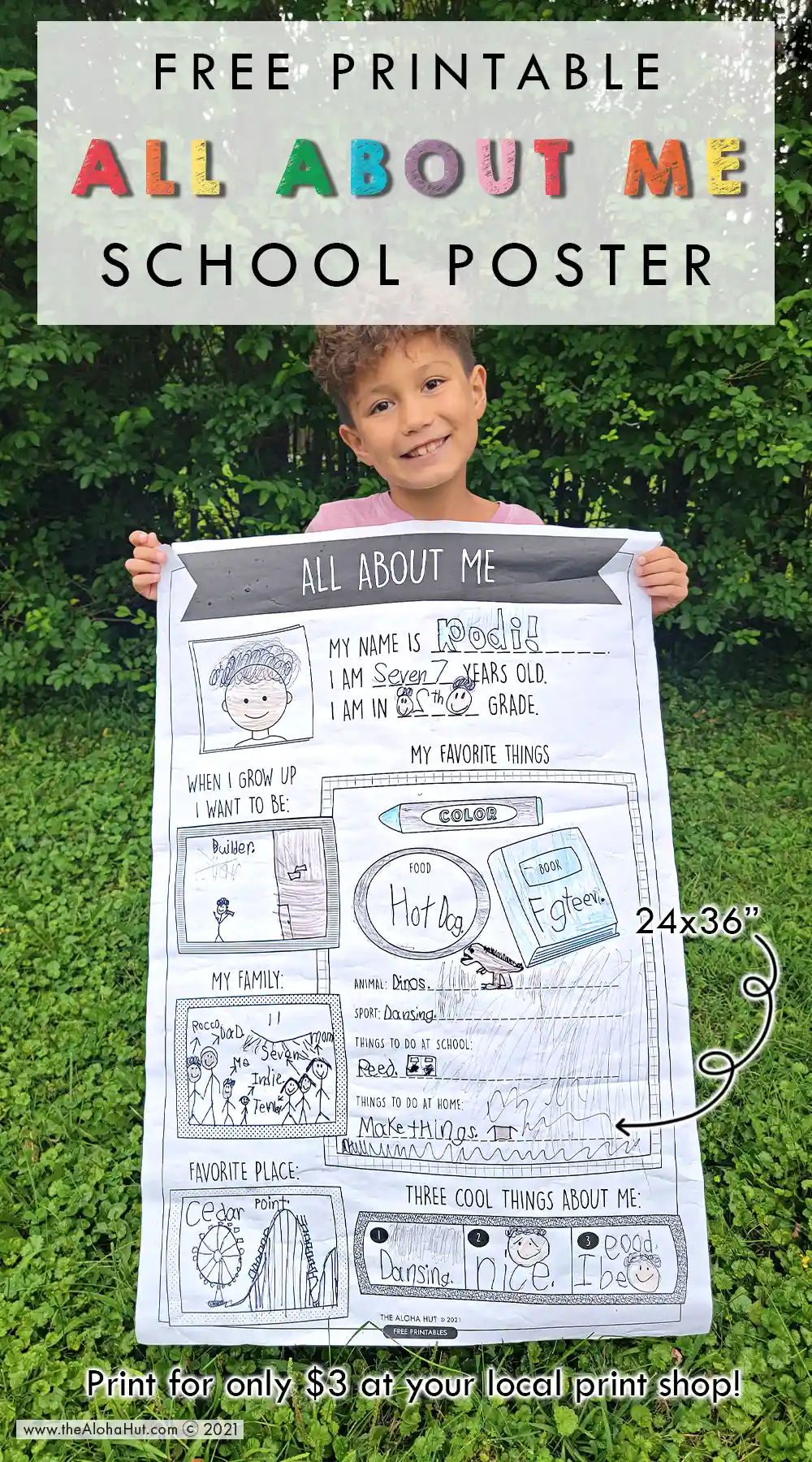 All About Me – Back to School Poster - The Aloha Hut