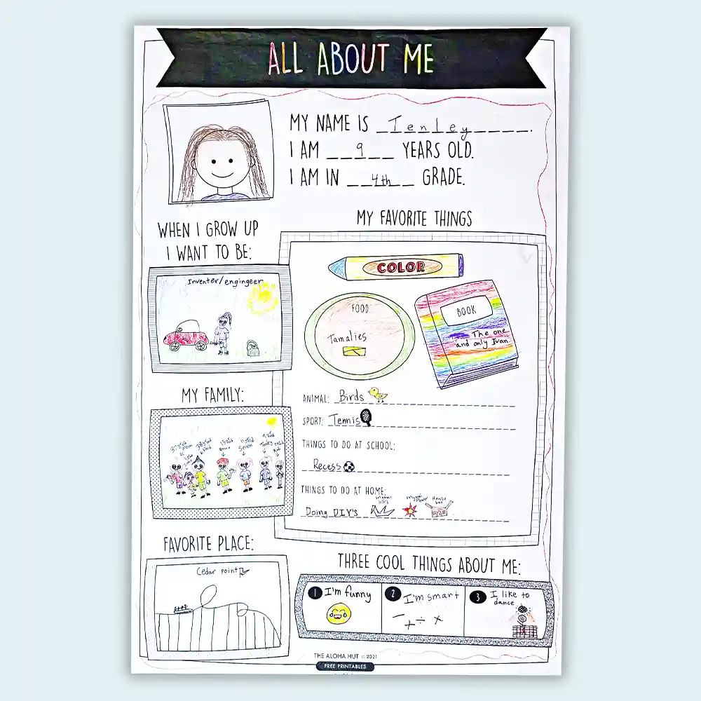 All About Me – Back to School Poster