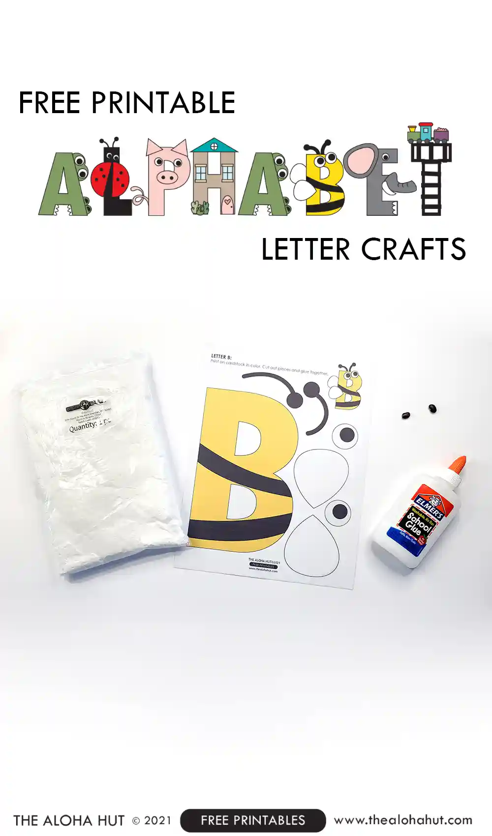 Preschool Alphabet Letter Crafts - letter B - free printable