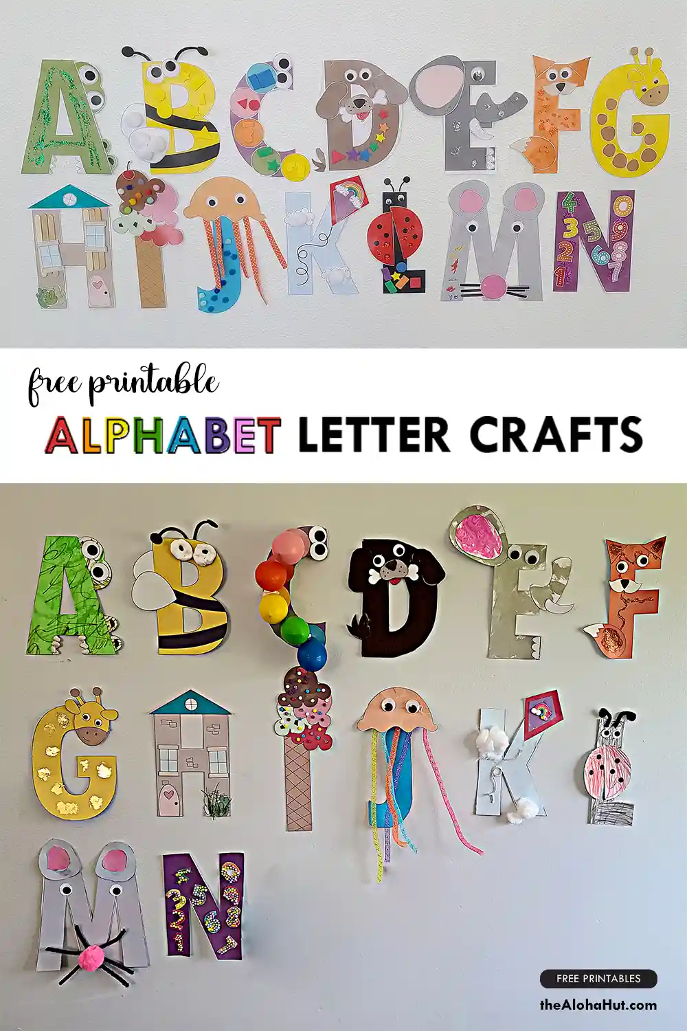 Alphabet Letter Crafts - Letter K L M N - free printable