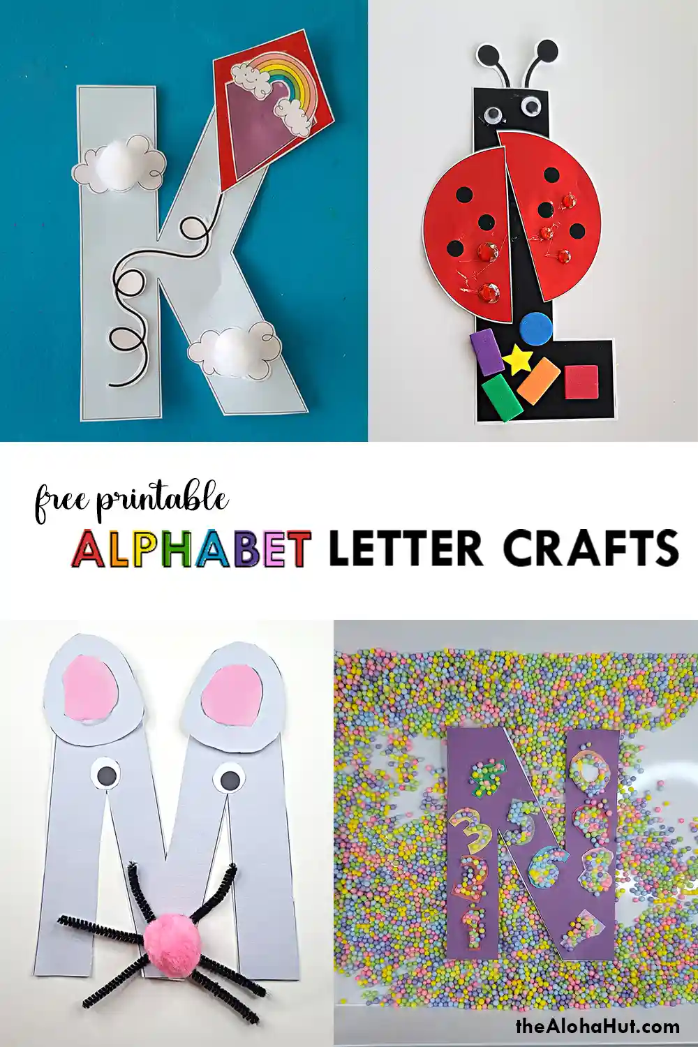 Alphabet Letter Crafts K, L, M, N - The Aloha Hut