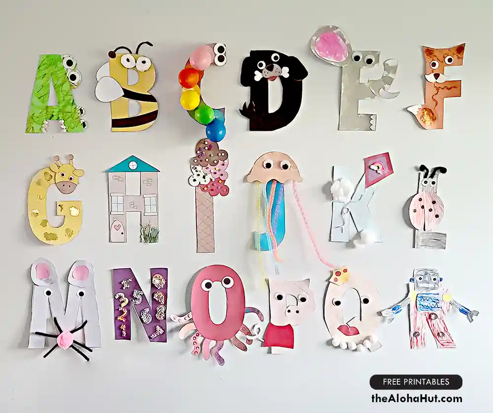 Alphabet Letter Crafts - Letter O P Q R - free printable