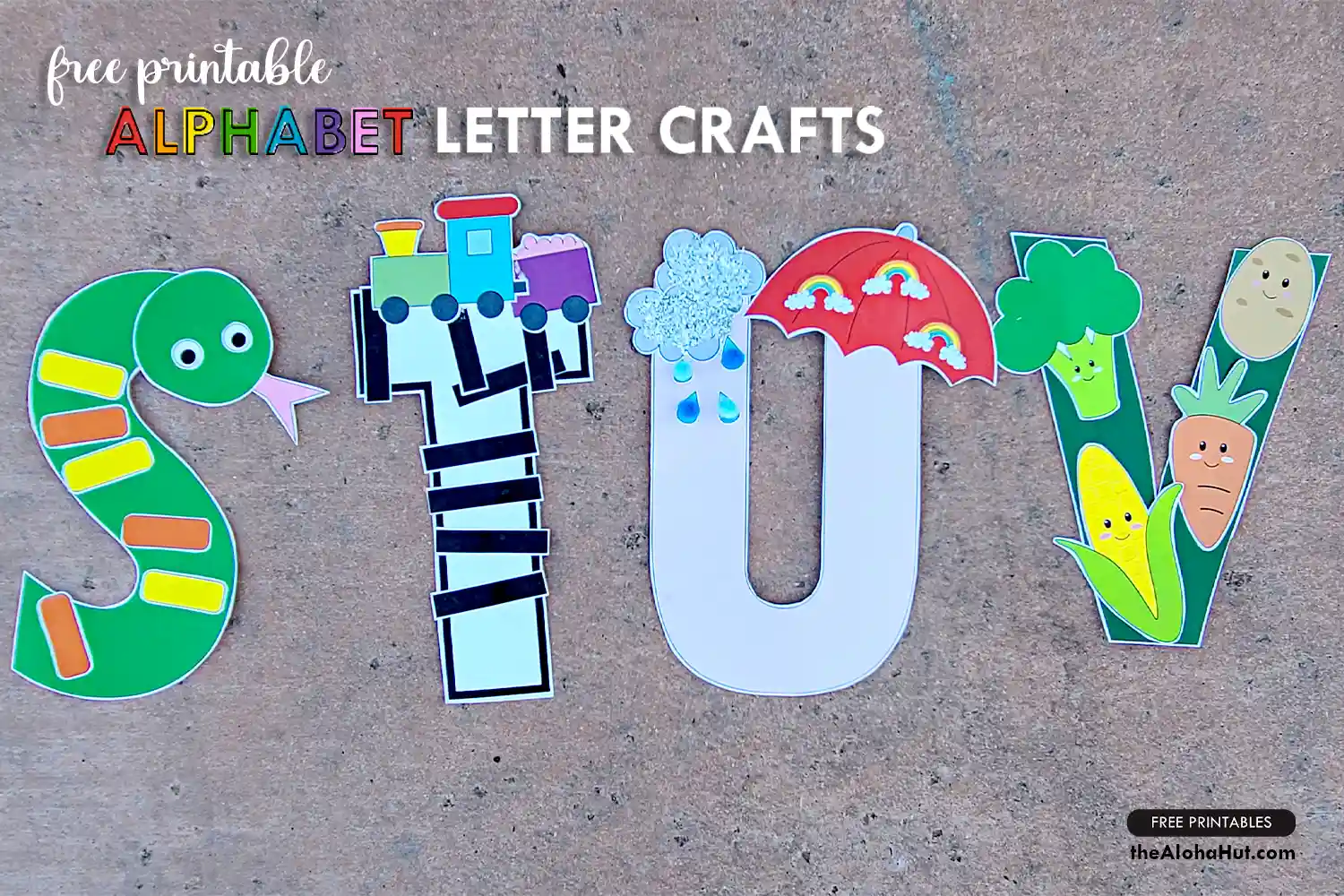 Alphabet Letter Crafts - Letter S T U V - free printable