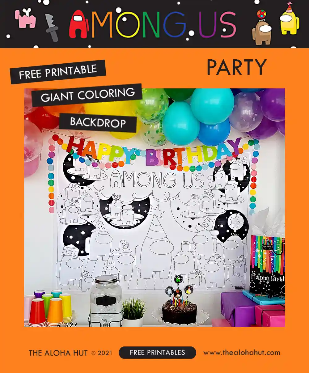 The best Among Us kids birthday party ideas, decorations, games, and activities including how to play Among Us in real life! Download the printable party pack for an easy Among Us party that is sure to be the best kids birthday celebration!! Includes photobooth props, Among Us cupcake toppers, banners, garlands, Among Us coloring pages, themed party games, and more!