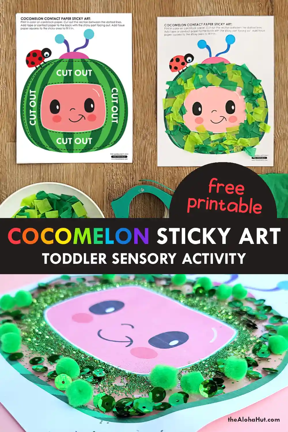 CoComelon Sticky Art Activity - Toddler Activity - free printable