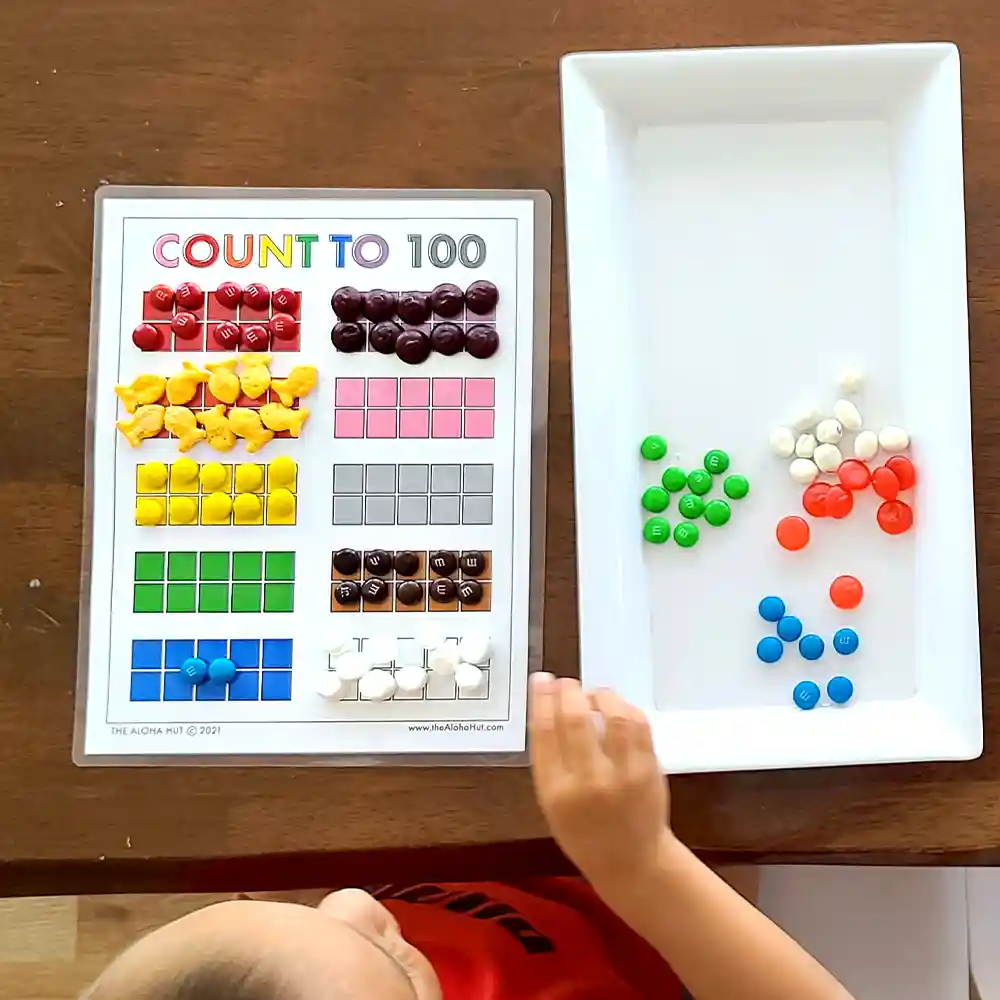 Preschool Math Activity - Count to 100 - free printable