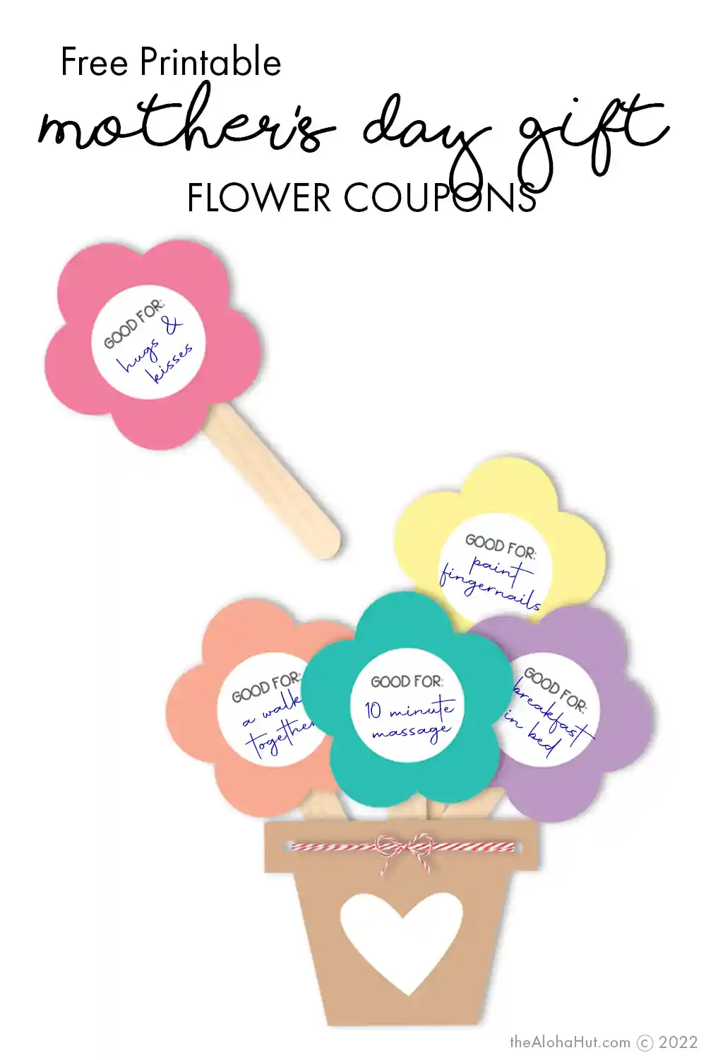 DIY Mother's Day Gift Flower Bouquet Coupons - free printable