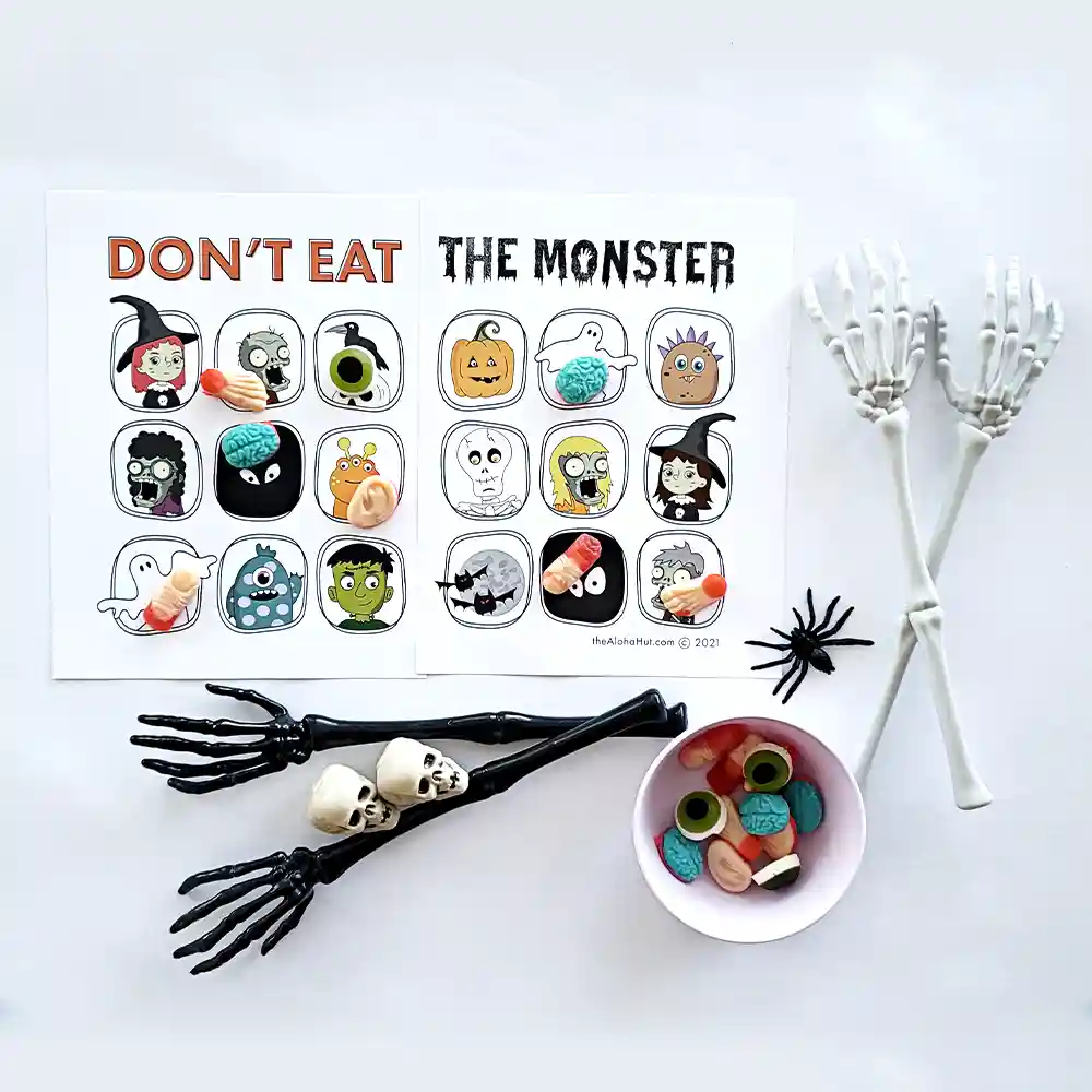 Don't Eat the Monster - Kids Halloween Party Game - Don't Eat Pete - free printable