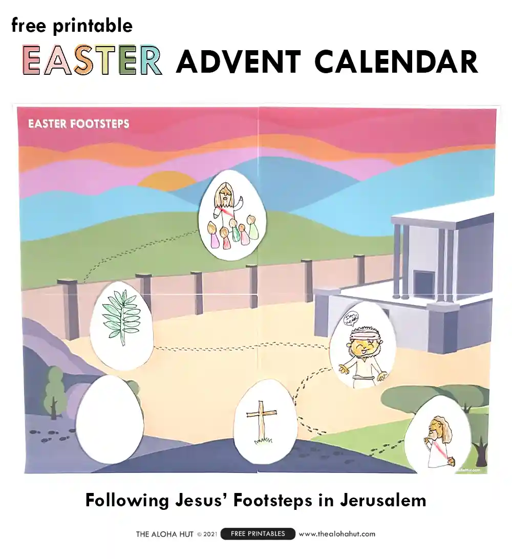 Easter Footsteps interactive Easter lesson for kids. Get the printable Easter lesson for kids to help teach about the Atonement, Crucifixion, and Resurrection of Jesus Christ this Easter season. These printable Easter Story lesson helps are great to teach kids about the true meaning of Easter.