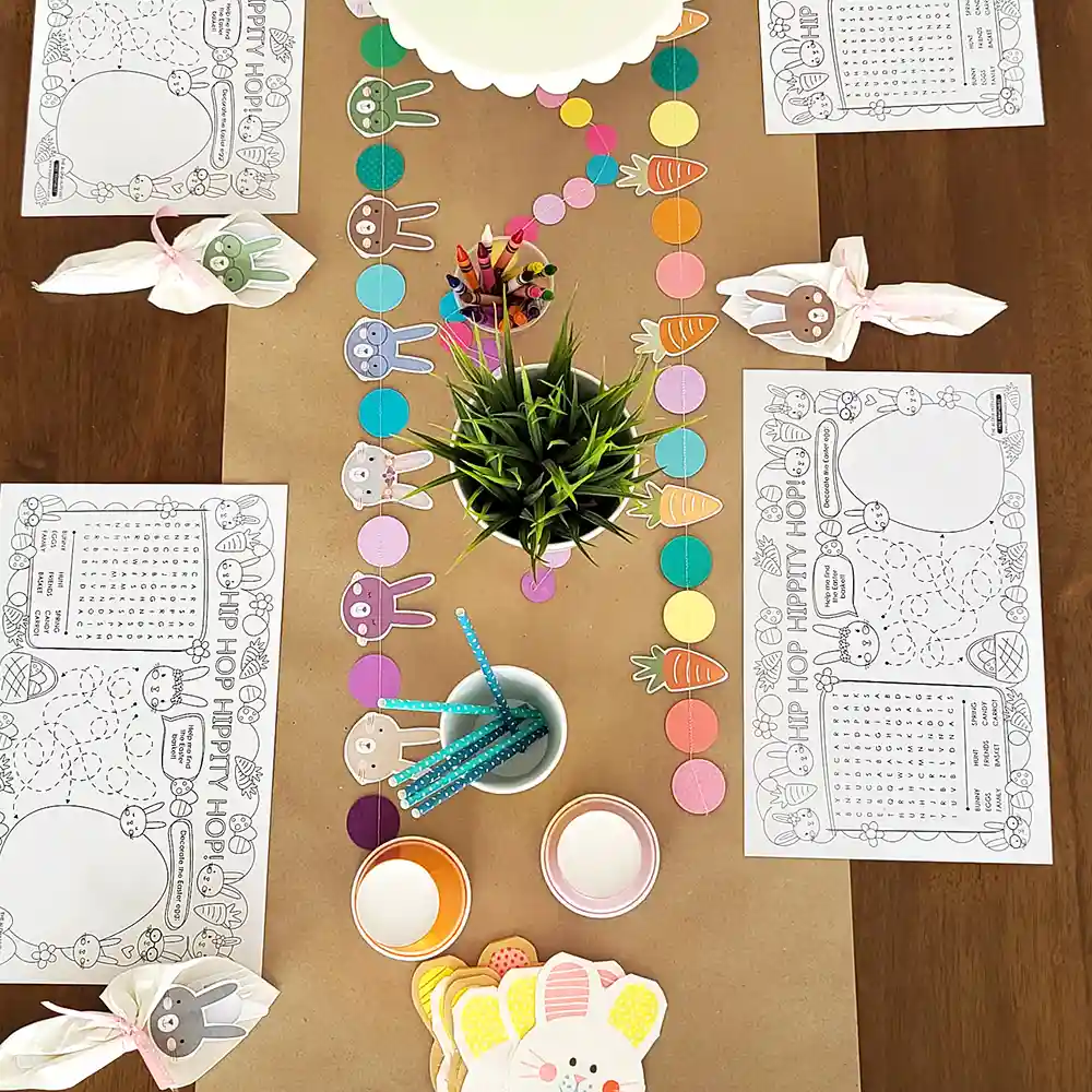 Easter Coloring Pages - Backdrop + Placemat - free printable