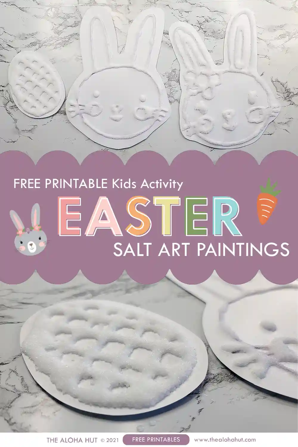 Easter Salt art kids activity and Easter coloring pages. These printable Easter activity pages are the perfect art activity for kids, preschoolers, or for an activity at an Easter party. Use them to make Easter salt art paintings or as Easter coloring pages.