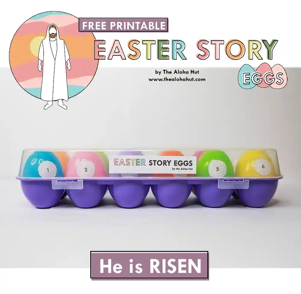 Easter story eggs or Easter Resurrection eggs that help kids learn the true meaning of Easter and teach about the resurrection of Jesus Christ. Use these Easter Story Eggs for a fun and interactive Easter lesson or for a family Easter tradition.