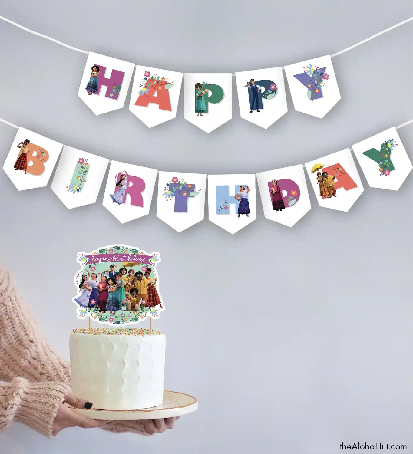 Encanto Party Ideas - garland & cake topper